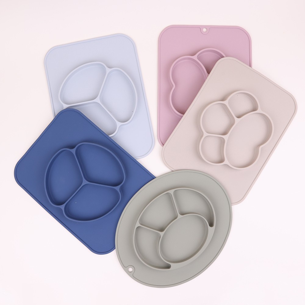 Silicone Suction Plate with Built-in Placemat