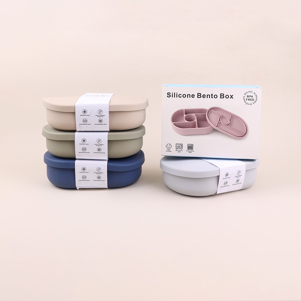 1200ml Silicone Bento Box With 5 Compartments