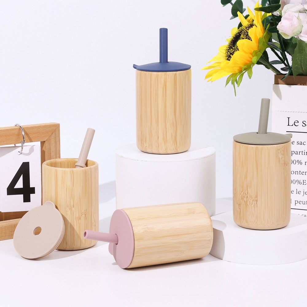 Silicone Bamboo straw cup