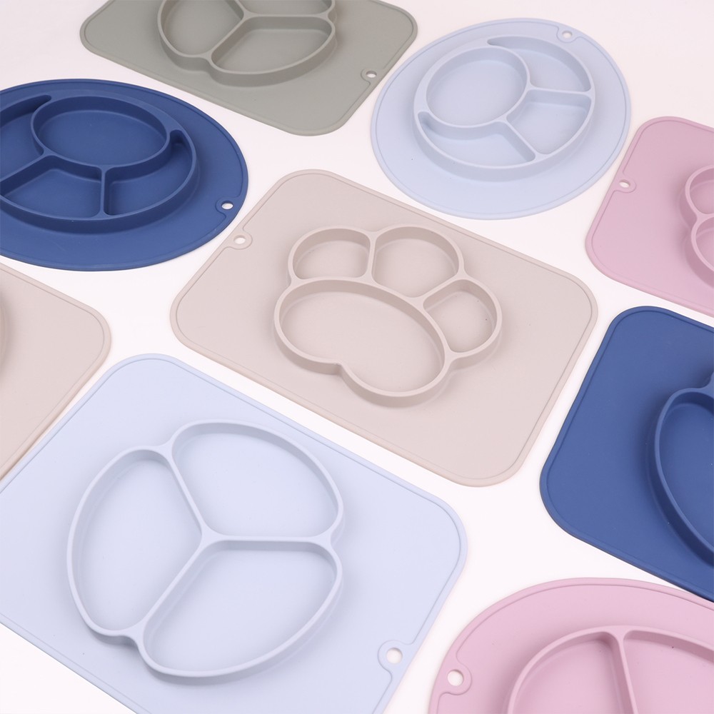 Silicone Suction Plate with Built-in Placemat
