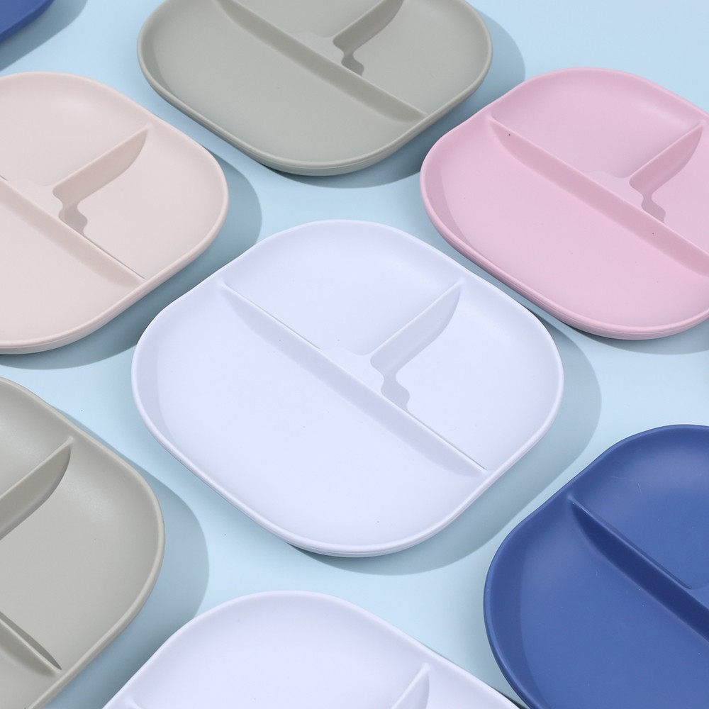 Silicone Square Plates with 3 Compartment