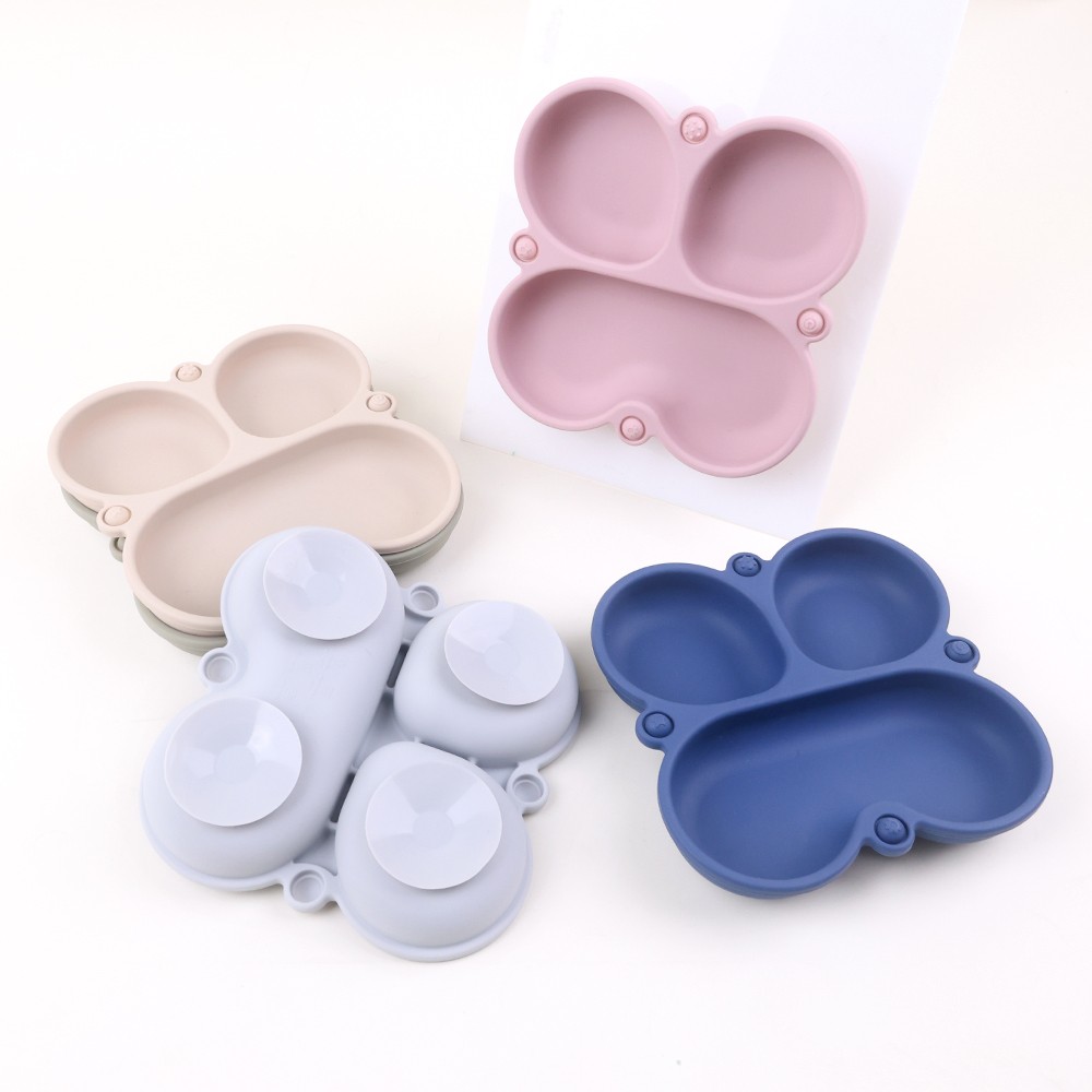 Silicone Butterfly Shape Plates with 4 Suction Cups