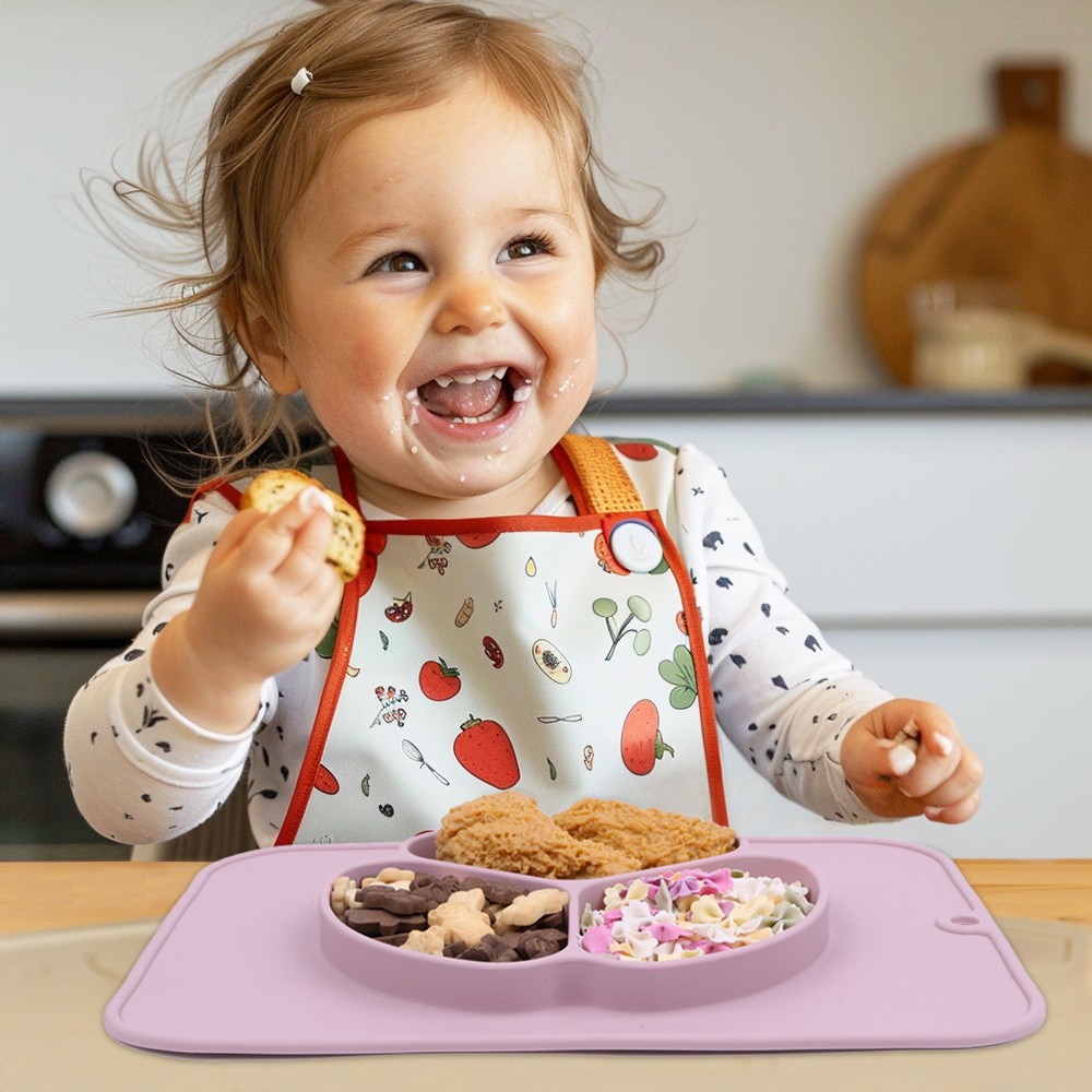 Silicone Suction Plate with Built-in Placemat