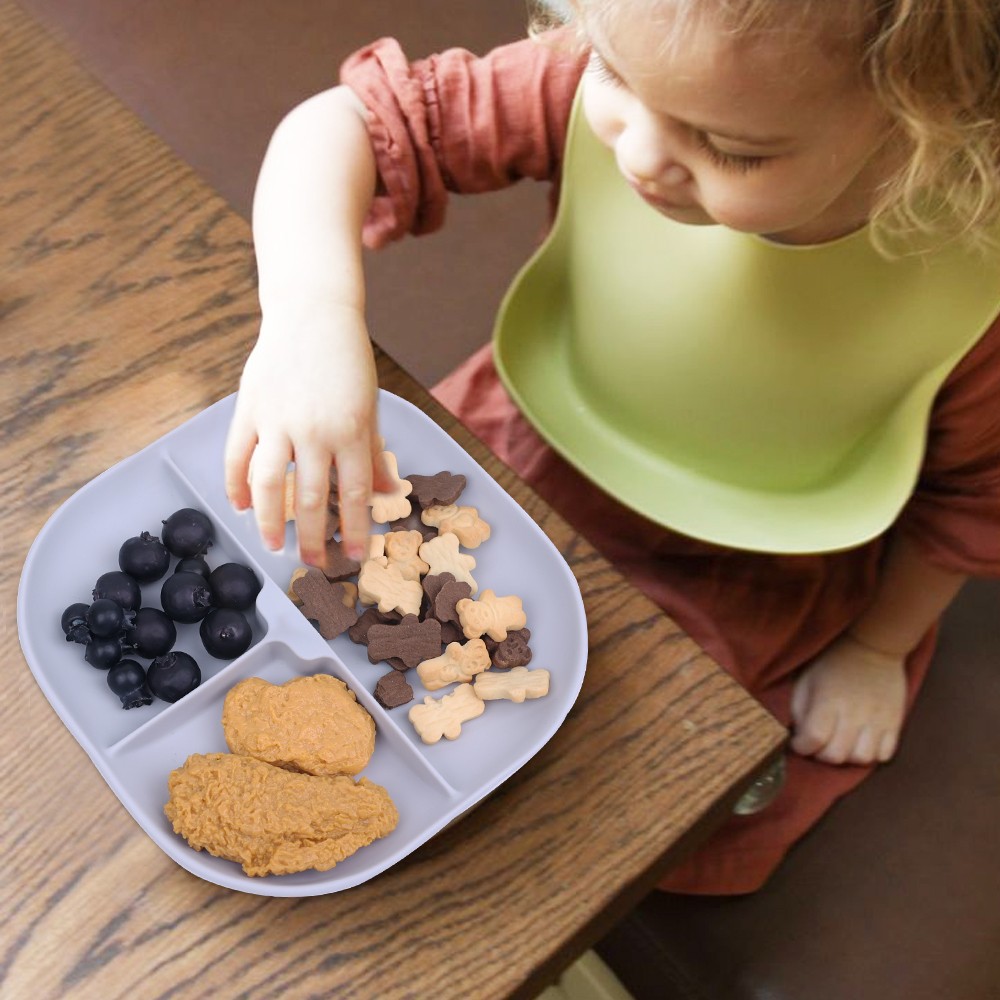 Silicone Square Plates with 3 Compartment
