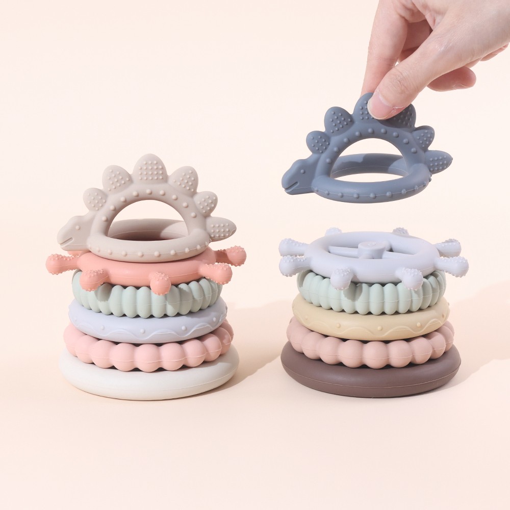 Dinosaur toothpaste stacking toy