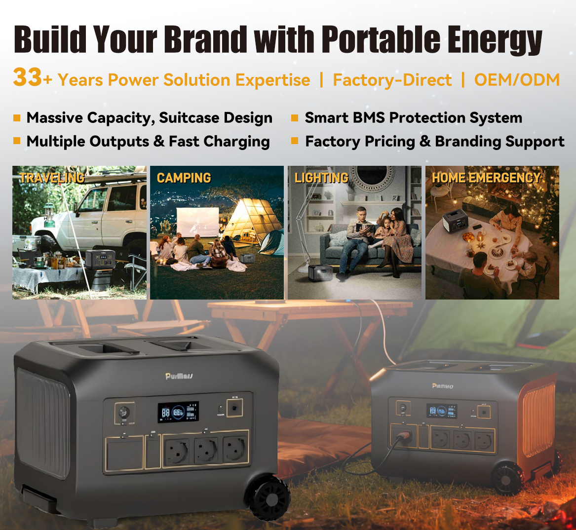 1200W power station with a convenient pull-rod design