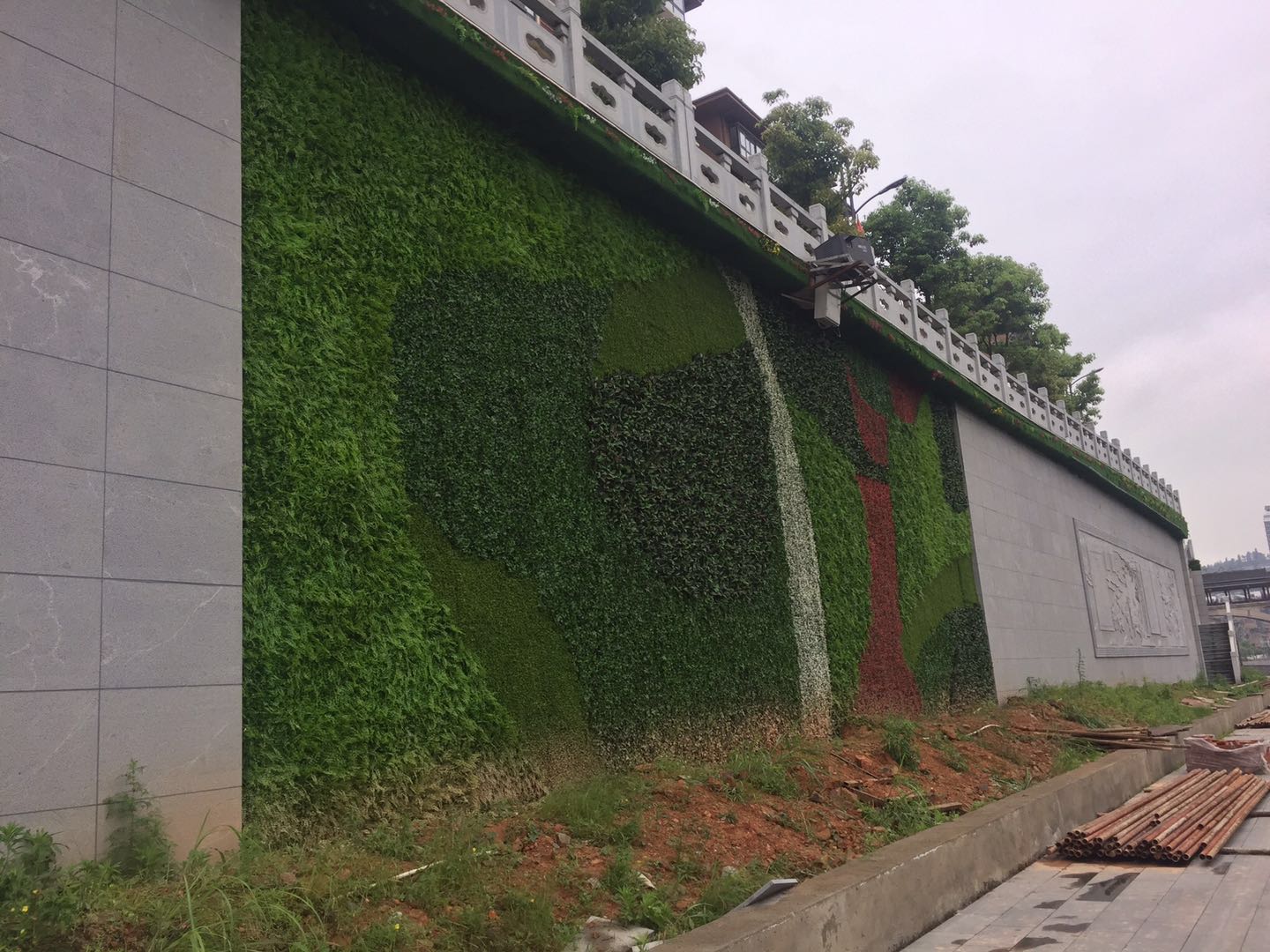 Plant Wall Along the Qingshui River in Guizhou Province