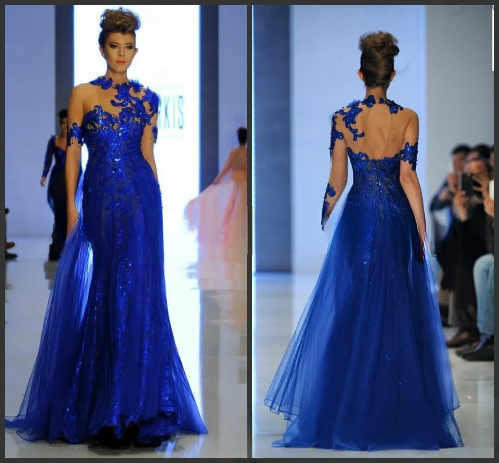 Fashion Blue Sequin Ball Gown C25054