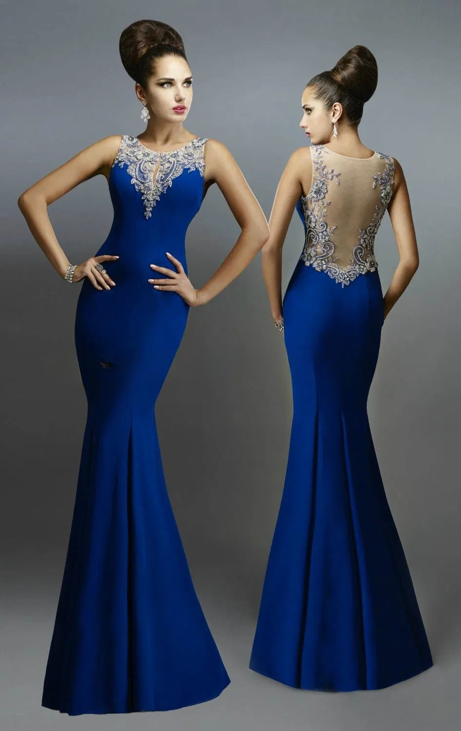 Elegant Blue Mermaid Cocktail Dress C25052