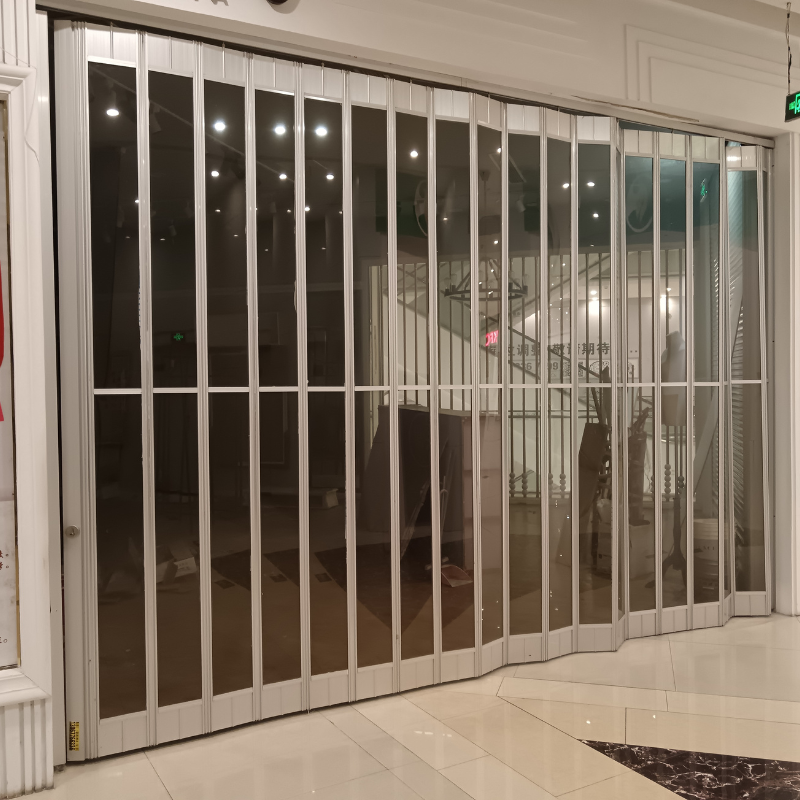 Commercial  Shopfront Transparent Crystal Accordion Folding Door​ 