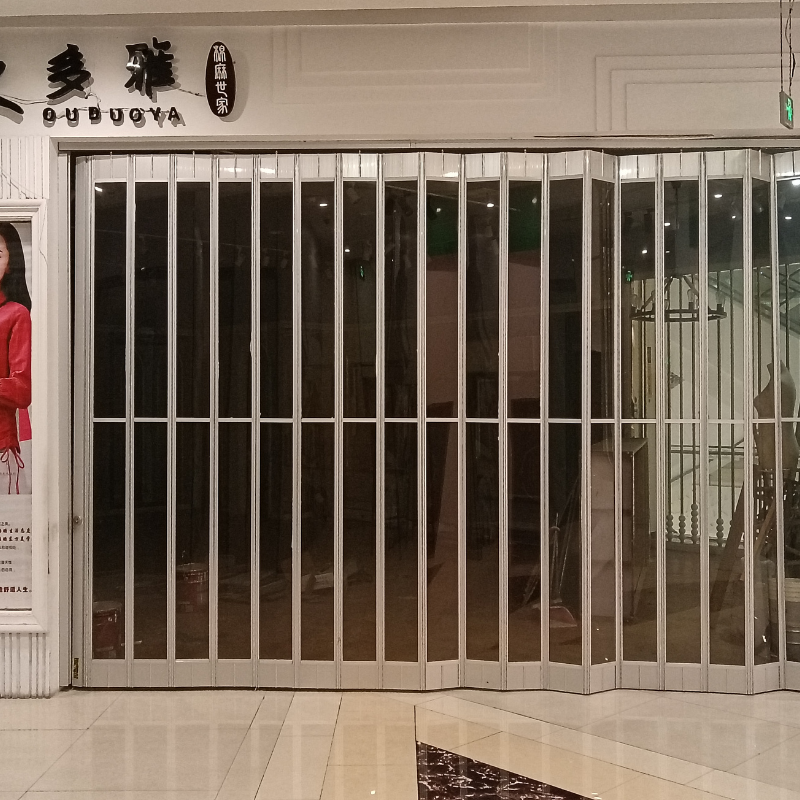 Commercial  Shopfront Transparent Crystal Accordion Folding Door​ 