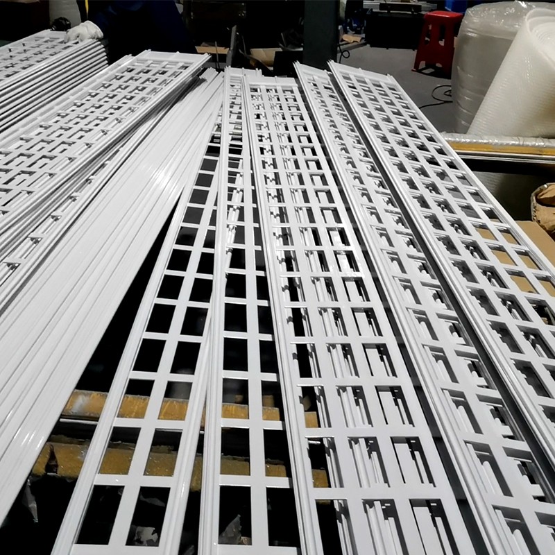 Commercial Aluminum Security Grill Folding Door white coated
