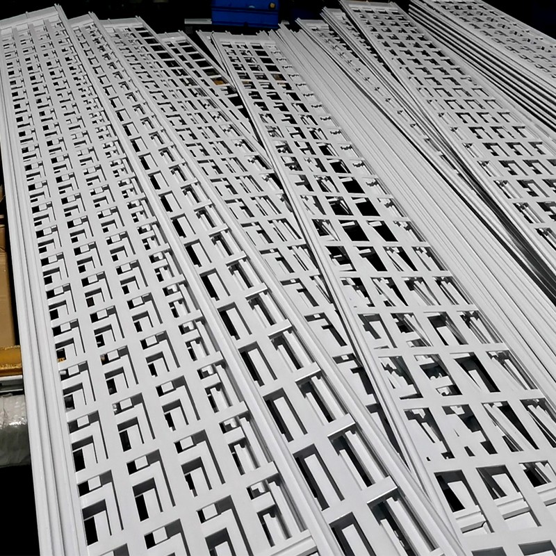 Commercial Aluminum Security Grill Folding Door white coated