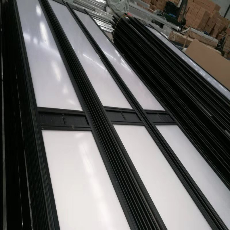 Store Front Transparent Acrylic Sliding Folding Door Black Coated