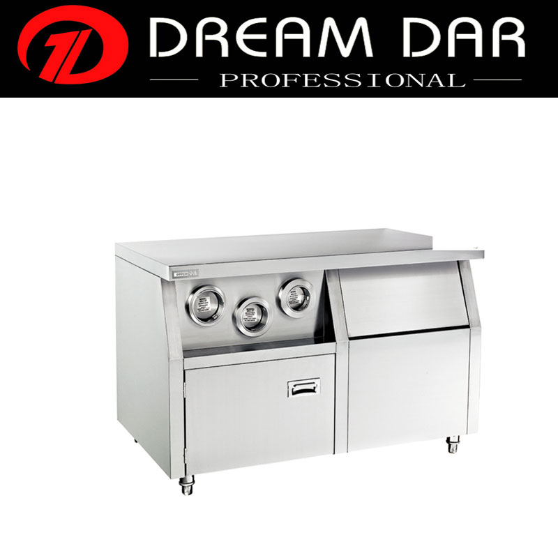 Hotel Supply Commercial Stainless Steel Kitchen Center Island with Drawer and Cabinet