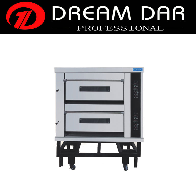 High Quality 2 layer 4 tray Gas baking bread pizza oven