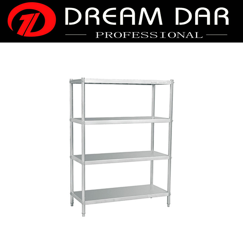 High Quality Stainless Steel Customize Kitchen 4 tier flat storage shelf