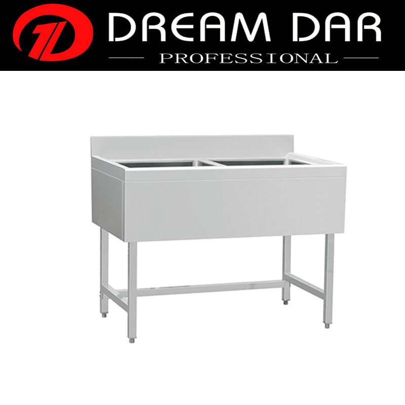 Hotel assemble European Style Commercial kitchen double sink with back panel