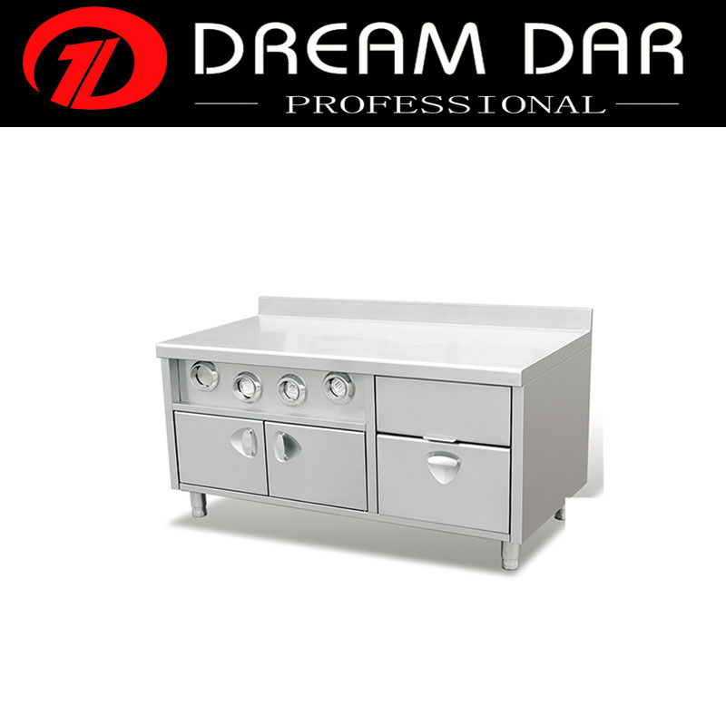 Commercial Stainless Steel Kitchen Working Center Island with Drawer and Cabinet