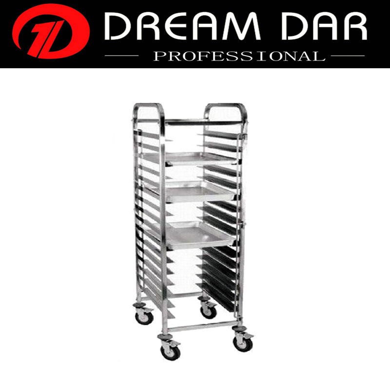 Stainless steel Bakery Equipment 16 tray rack trolley shelf plate cart