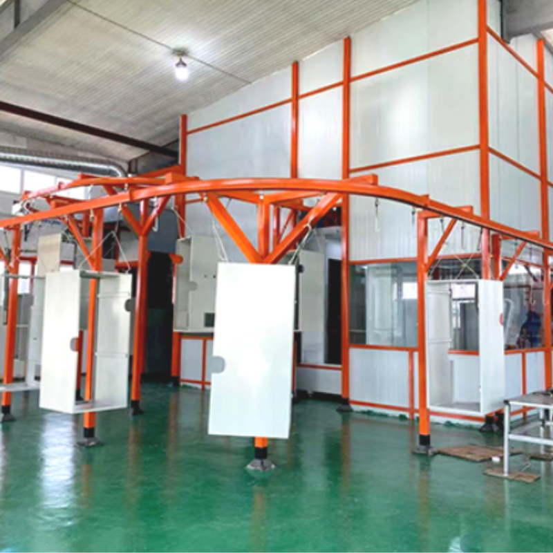 horizontal powder coating line