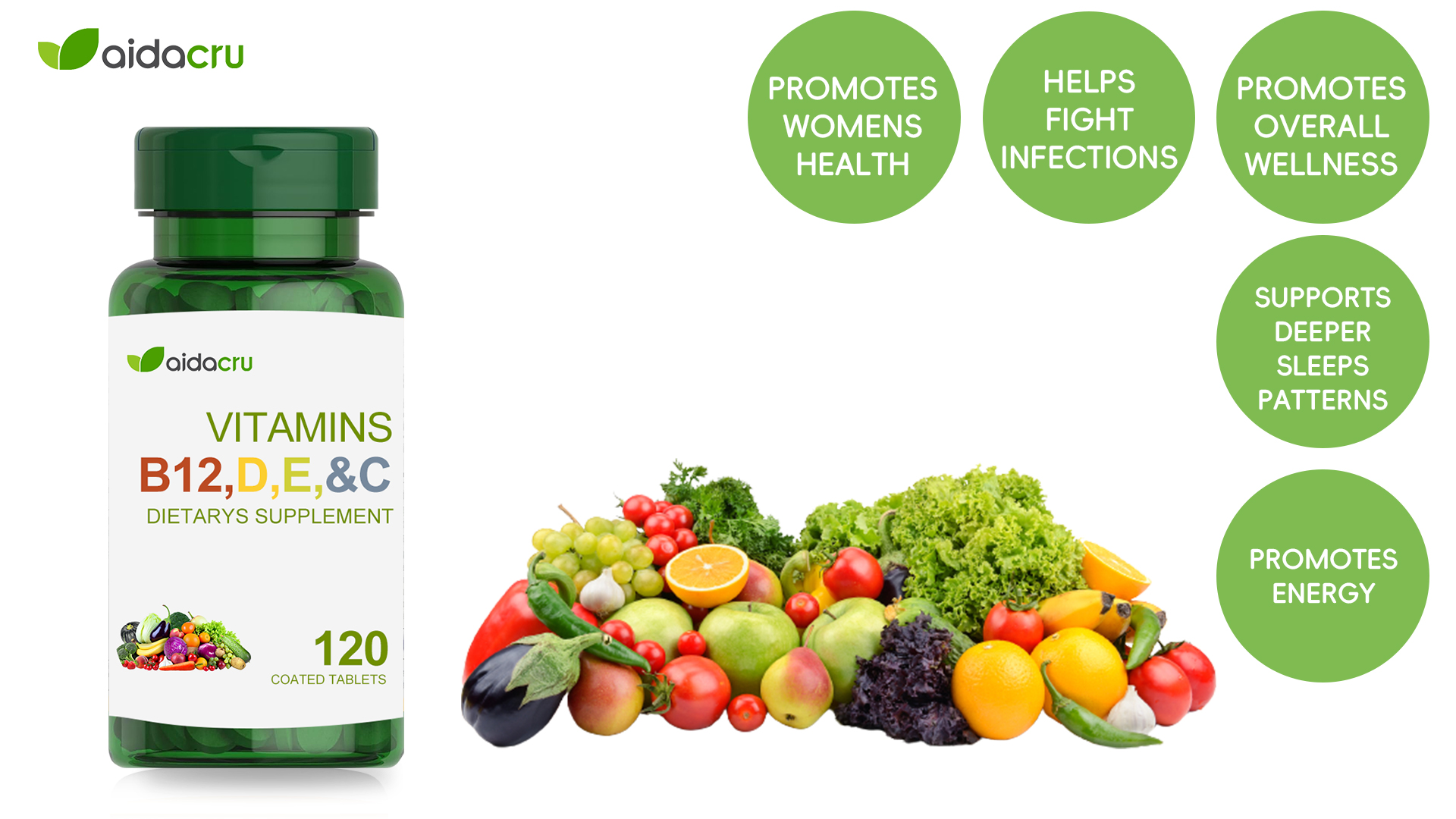 Vitamins B12, D, E & C product image