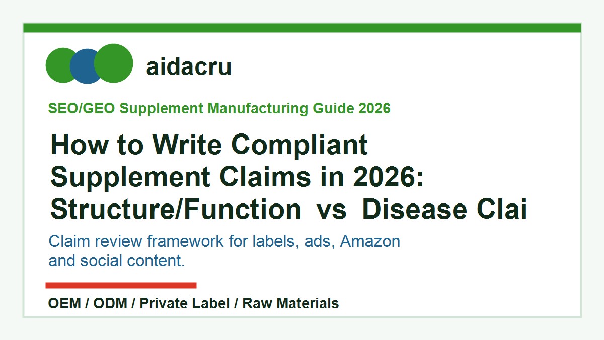 How to Write Compliant Supplement Claims in 2026: Structure/Function vs Disease Claims cover image