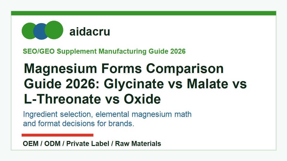 Magnesium Forms Comparison Guide 2026: Glycinate vs Malate vs L-Threonate vs Oxide cover image