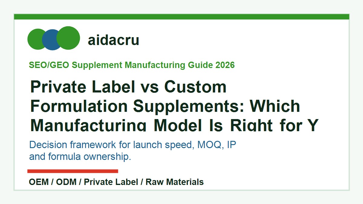 Private Label vs Custom Formulation Supplements: Which Manufacturing Model Is Right for Your Brand in 2026? cover image