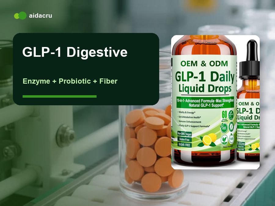 GLP-1 Digestive Support Supplements: Digestive Enzymes, Probiotics and Fiber OEM Formula Guide final cover