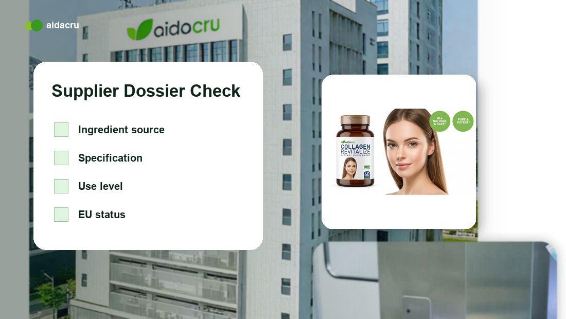 Novel Food supplier document review visual infographic for Novel Food Ingredient Registration Guide 2026: What Supplement Brands Should Ask Suppliers