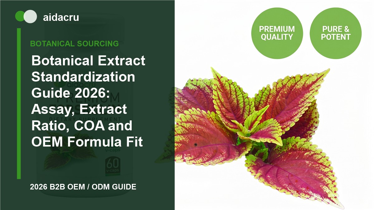 Botanical Extract Standardization Guide 2026: Assay, Extract Ratio, COA and OEM Formula Fit cover