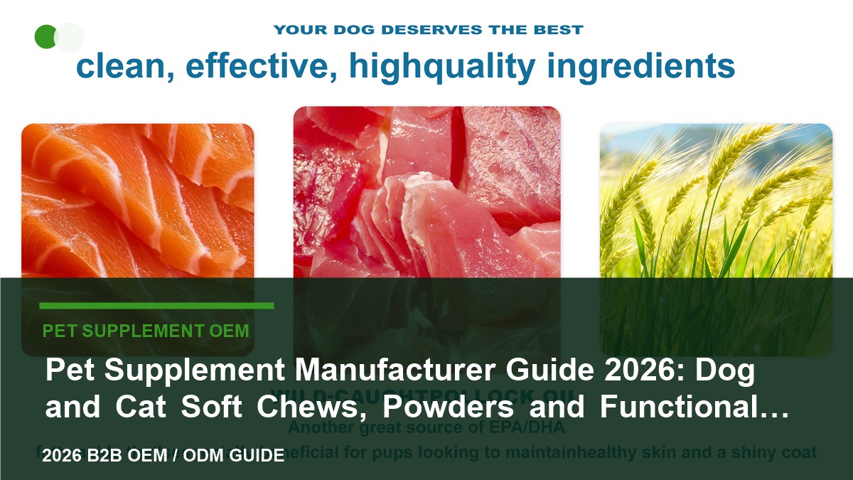 Pet Supplement Manufacturer Guide 2026: Dog and Cat Soft Chews, Powders and Functional Formulas cover