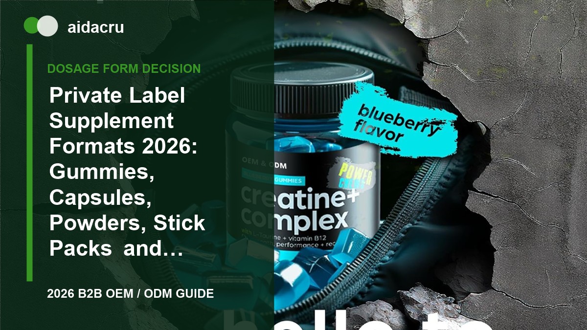 Private Label Supplement Formats 2026: Gummies, Capsules, Powders, Stick Packs and Liquid Shots cover