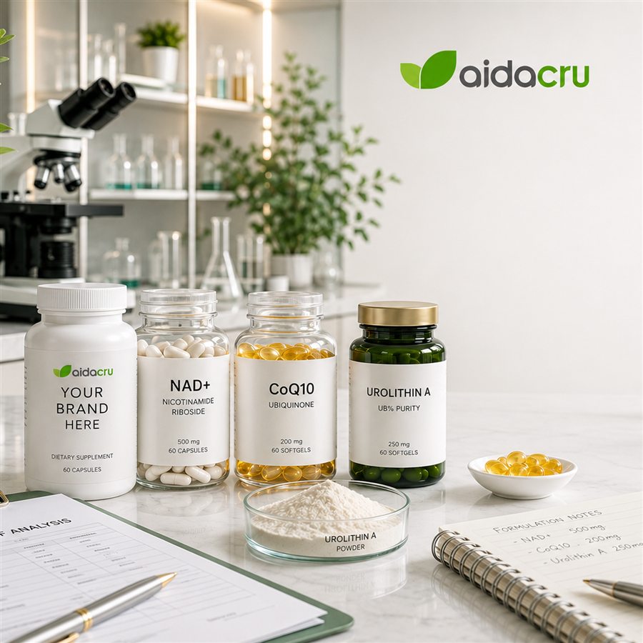 Healthy Aging Supplement Manufacturer Guide 2026: NAD+, Urolithin A, CoQ10 and Cellular Energy Formulas square cover