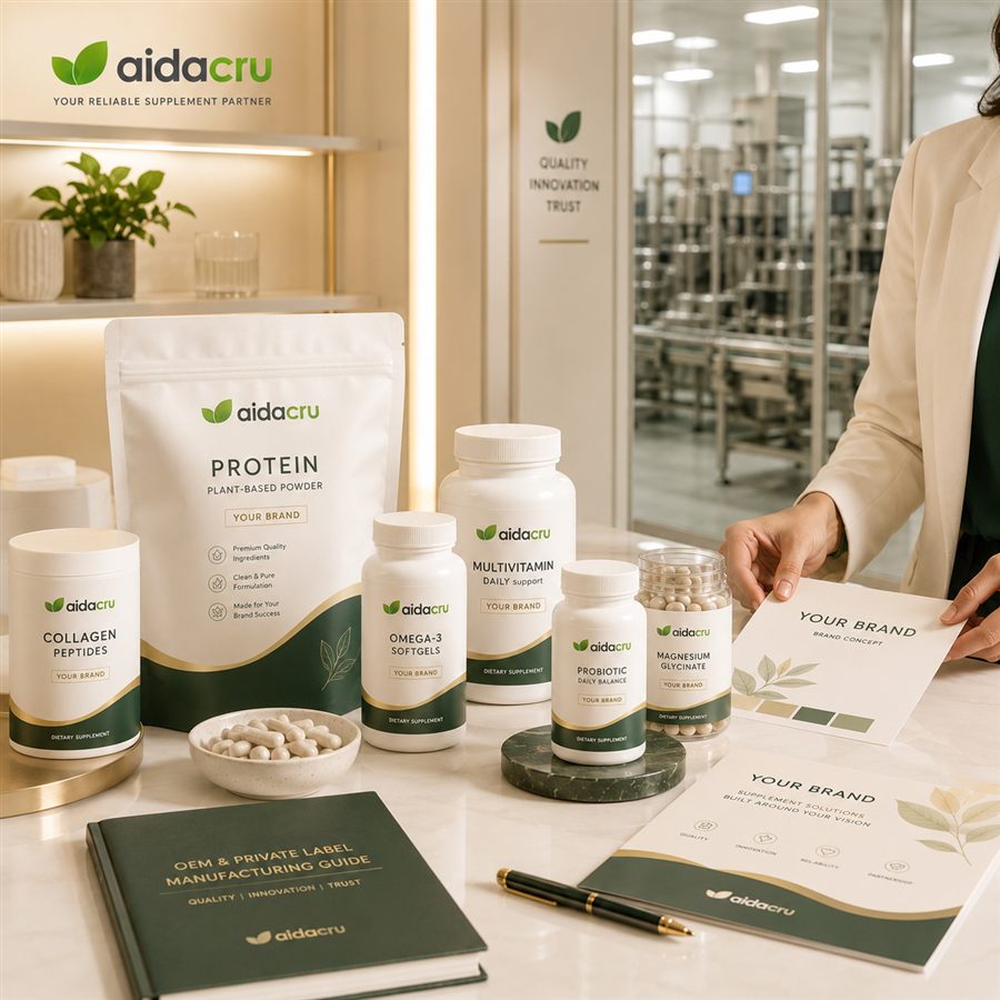 Aidacru Supplement OEM and Private Label Manufacturing Guide 2026 square cover
