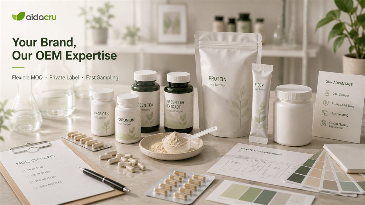Private label post GLP-1 maintenance supplement OEM packaging and MOQ options