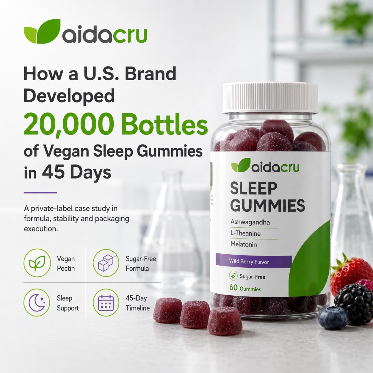 Vegan sleep gummy manufacturing case study