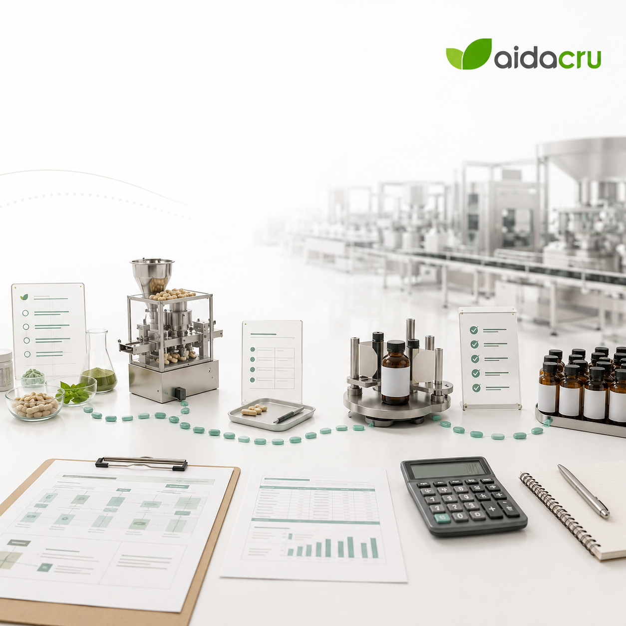 Supplement manufacturing yield from theoretical batch to saleable units