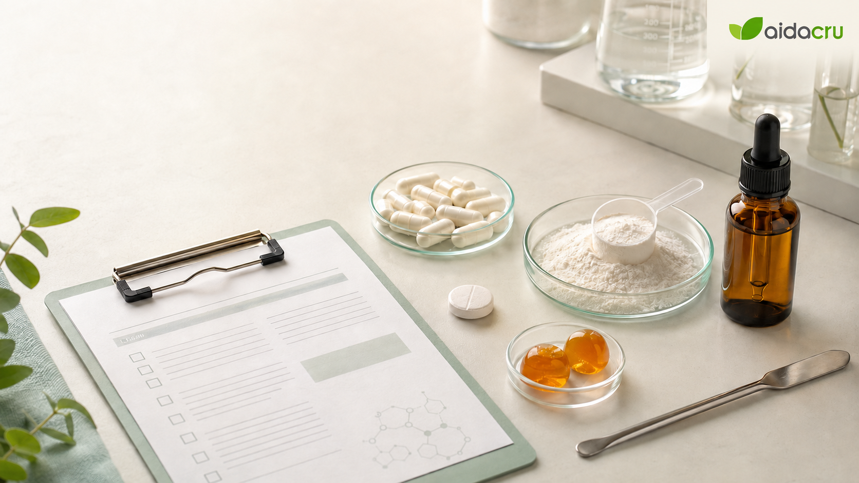 Clean label supplement formulation review with capsules powder tablets gummies and liquid