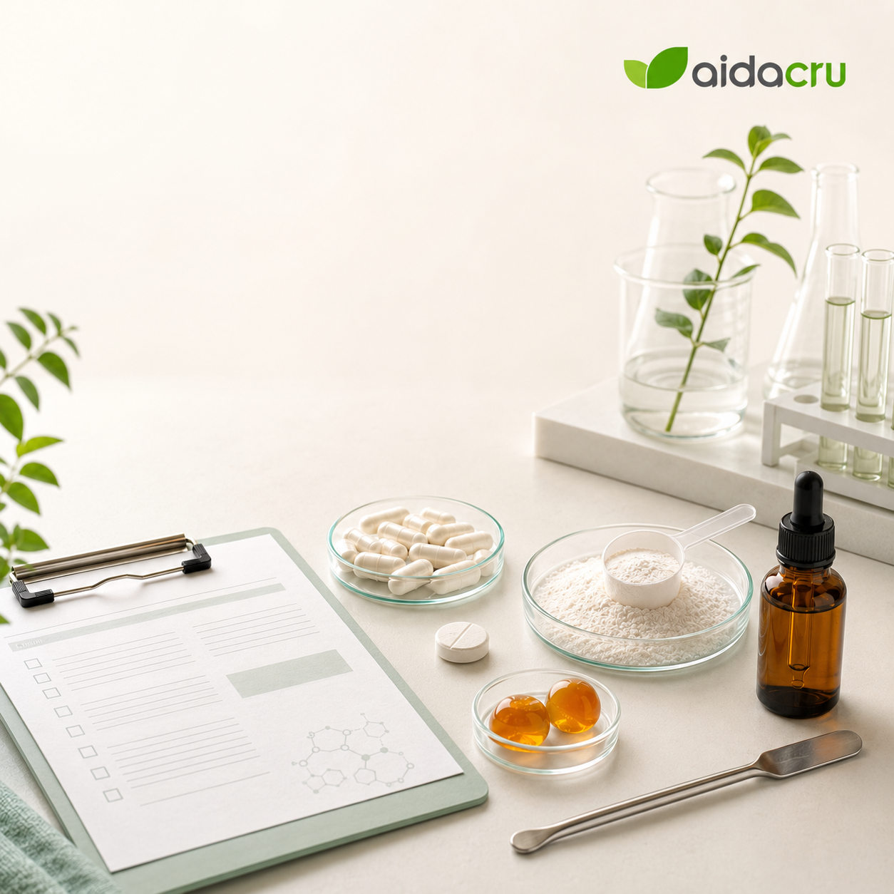 Clean label supplement formulation brief across five dosage forms