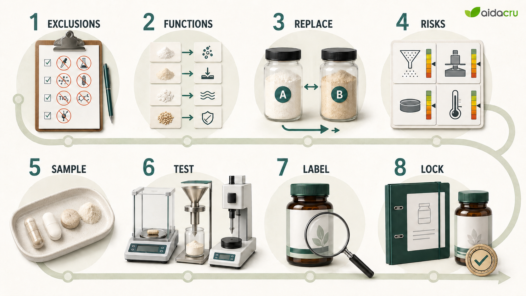 Eight-step clean label supplement reformulation workflow