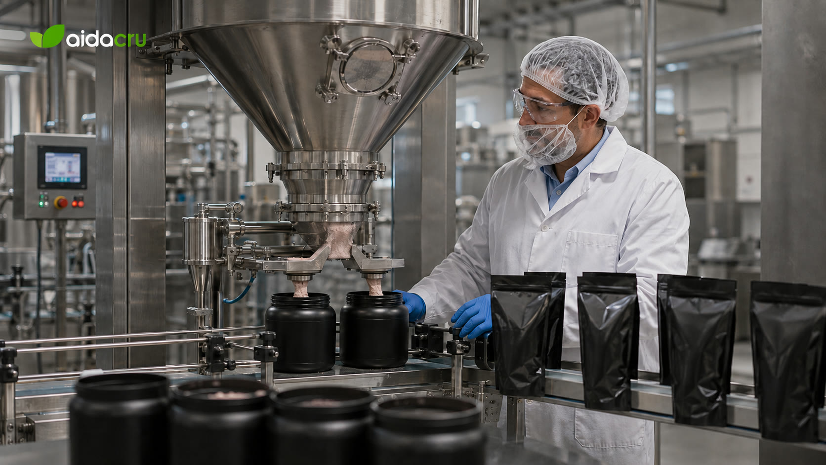 Pre-workout powder filling line review for segregation risk during transfer and packaging