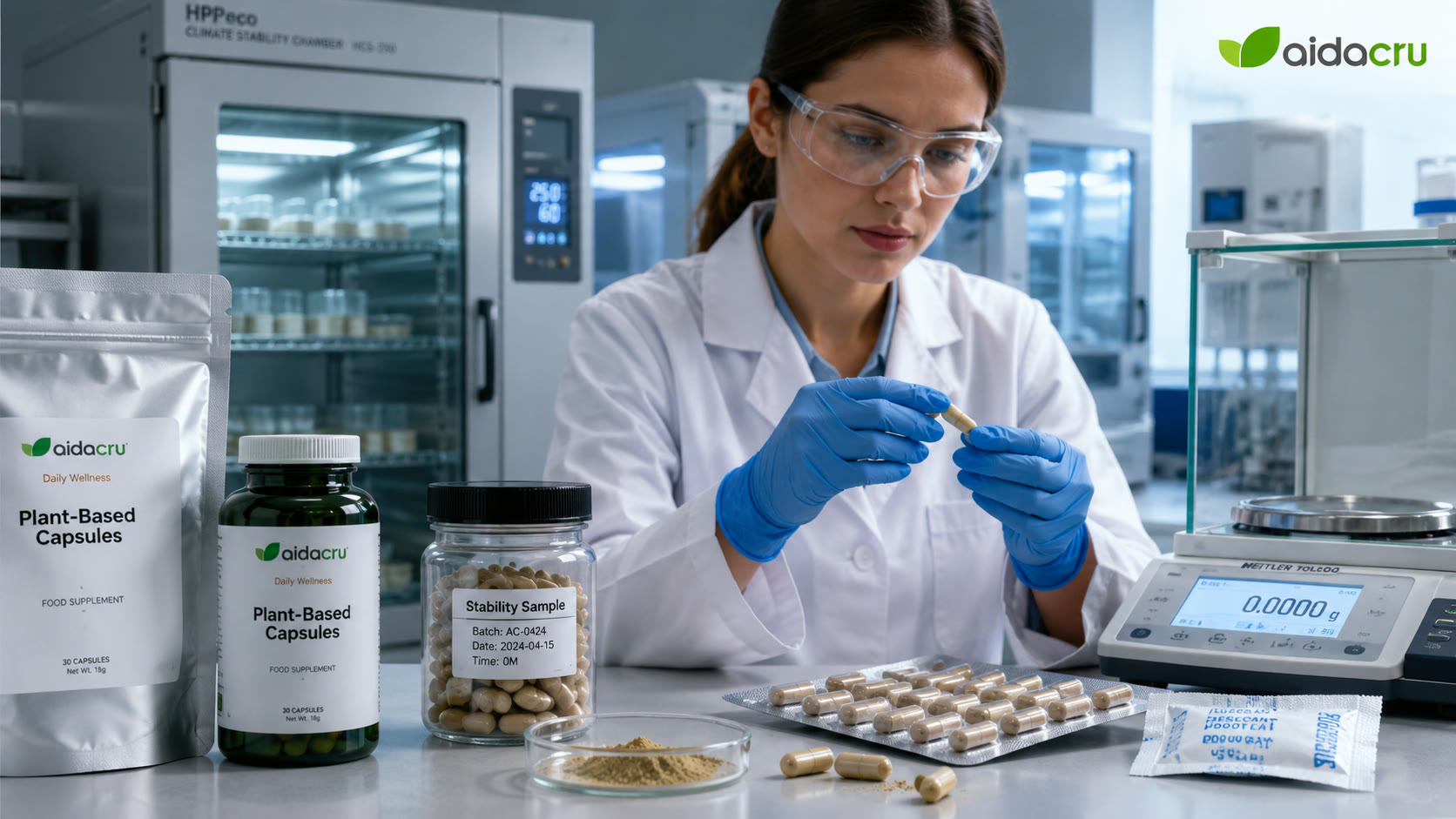 Filled capsule stability samples and packaging compatibility testing
