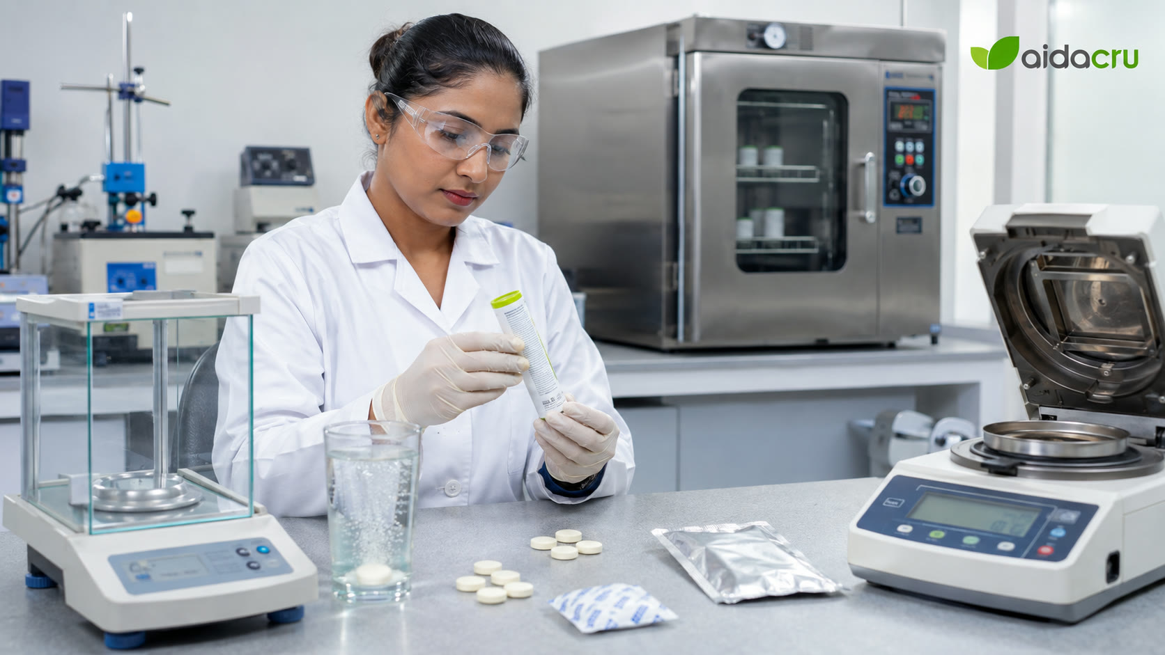 Effervescent tablet quality and package compatibility evaluation