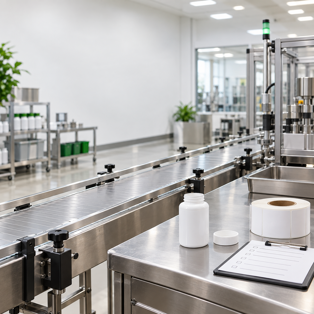 Supplement packaging line clearance review for bottles caps labels and production documents