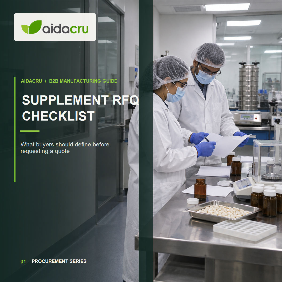 Supplement manufacturer RFQ checklist with formula packaging quantity and timeline inputs