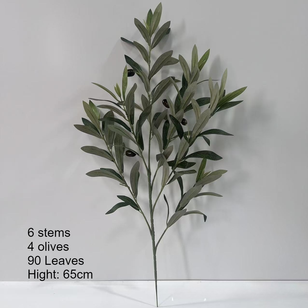 65cm Olive Branches(6stems/4olives/90leaves)