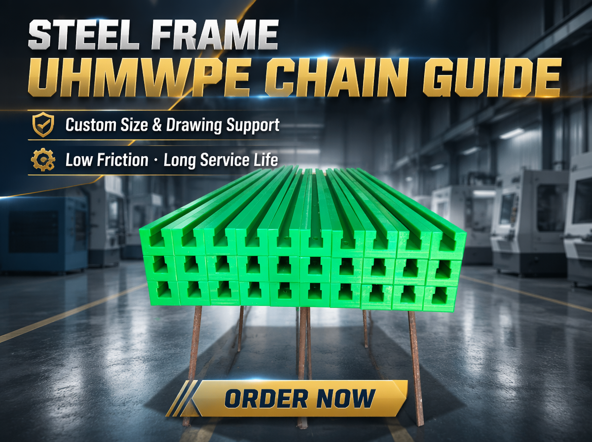 Factory Direct UHMW-PE Roller Chain Guide Low Friction Self Lubricating Conveyor Chain Guide Strip Custom CNC Machining