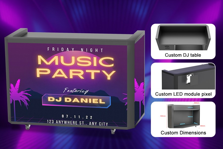 Portable DJ Booth LED Screen | 270 Angle Panoramic Display & Quick ...